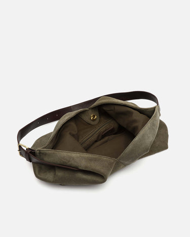 Vire bolso hobo grande efecto ante con cierre de botón 