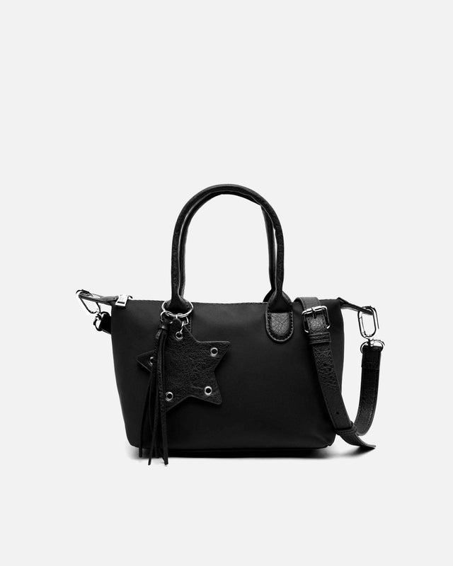 Cloti Tote-Bag aus Nylon mit abnehmbarem Schulterriemen und Anhänger-Detail