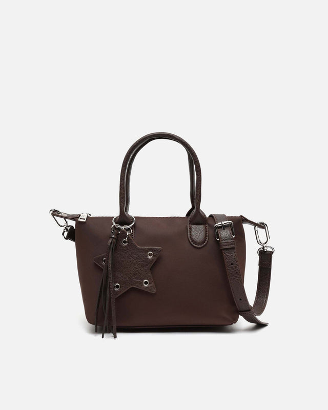 Cloti Tote-Bag aus Nylon mit abnehmbarem Schulterriemen und Anhänger-Detail