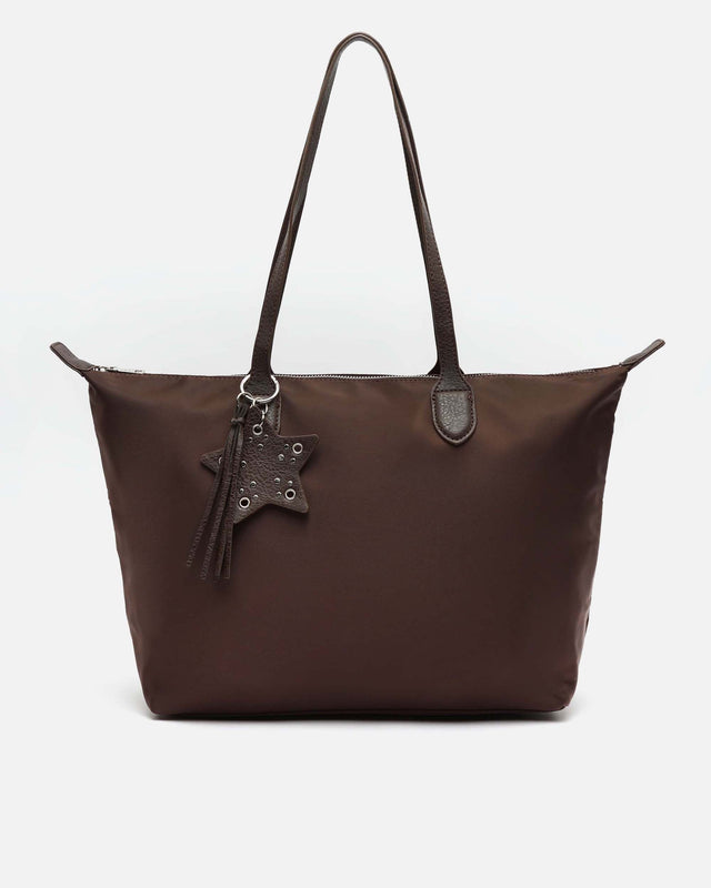 Clote bolso shopper grande en nylon con detalle colgante
