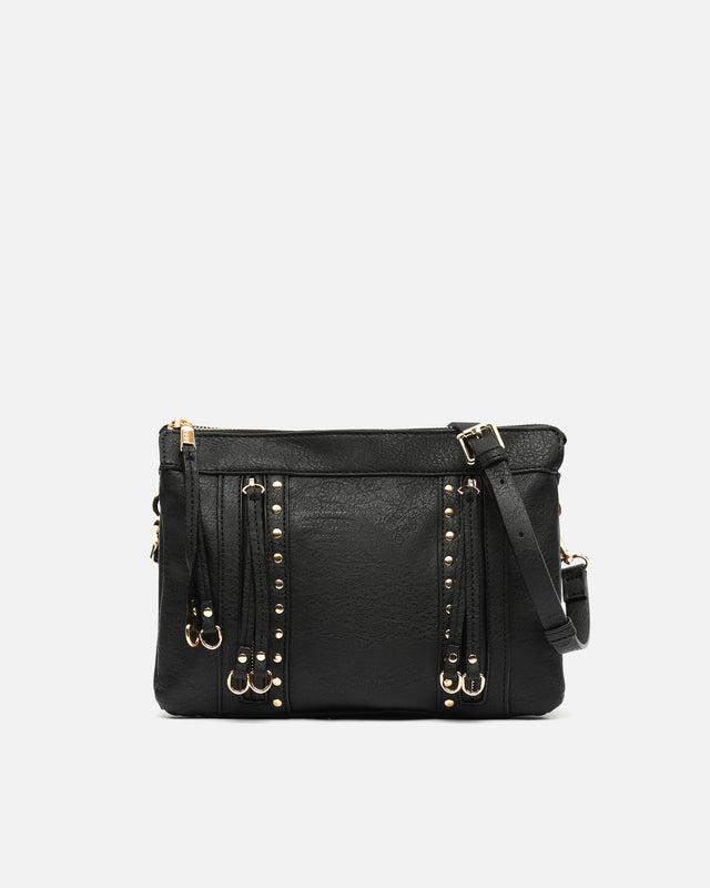 Bolsa tiracolo Nikasi com detalhes metálicos