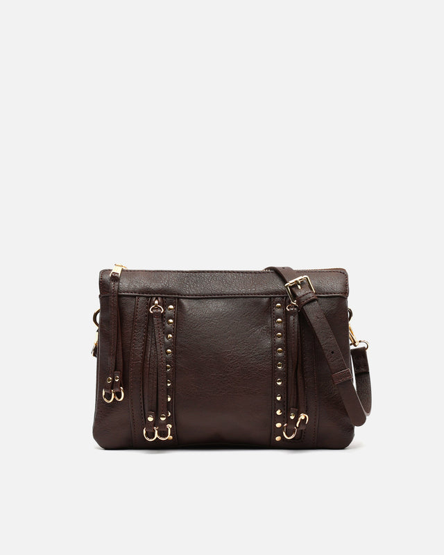 Bolsa tiracolo Nikasi com detalhes metálicos