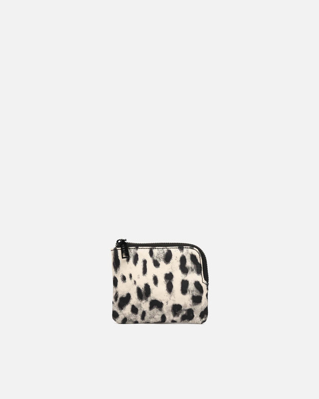 Saturnia porta-moedas animal print com fecho de correr