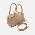 Croquito bolso de mano efecto ante con grabado animal print y asa bandolera extraíble 