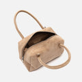 Croquito bolso de mano efecto ante con grabado animal print y asa bandolera extraíble 