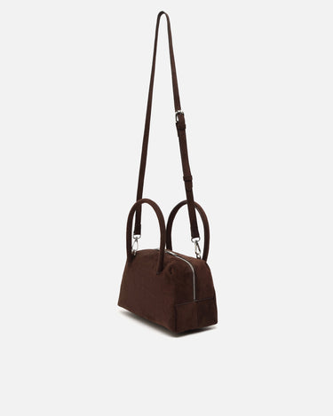 Croquito bolso de mano efecto ante con grabado animal print y asa bandolera extraíble 
