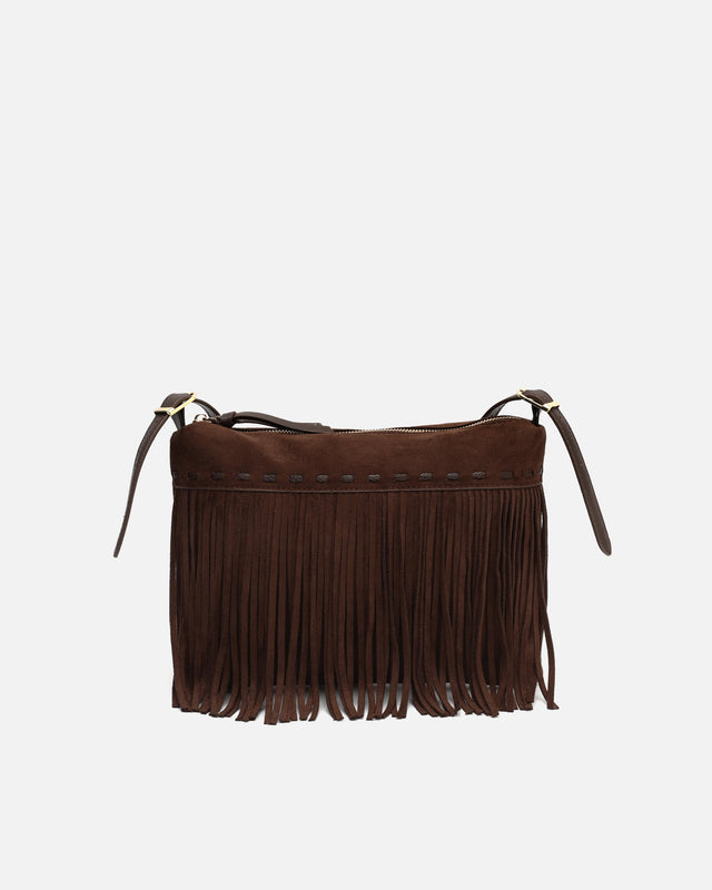 Lunai bolso bandolera pequeño efecto ante con flecos