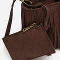 Morodi bolso tote de fiesta pequeño con flecos efecto ante y detalle colgante 
