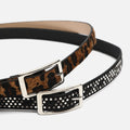 Miravela cintruóbn doble fino con detalles metálicos y animal print 
