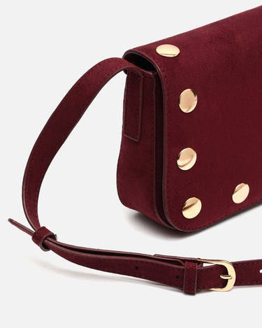 Nemu bolso bandolera pequeño efecto ante con detalles metálicos grandes 