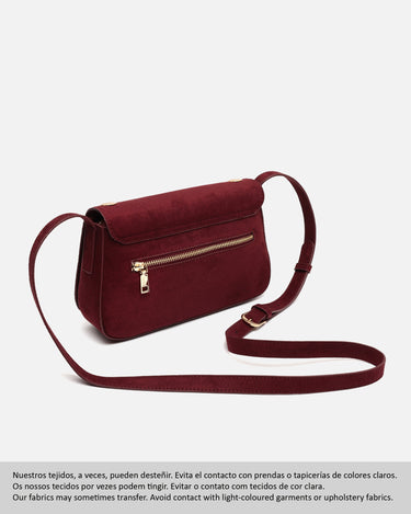 Nemu bolso bandolera pequeño efecto ante con detalles metálicos grandes 