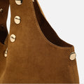Nemi bolso hobo grande efecto ante con detalles metálicos grandes 
