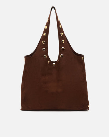 Nemi bolso hobo grande efecto ante con detalles metálicos grandes 