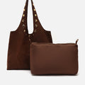 Nemi bolso hobo grande efecto ante con detalles metálicos grandes 