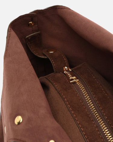 Nemi bolso hobo grande efecto ante con detalles metálicos grandes 