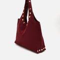 Nemi bolso hobo grande efecto ante con detalles metálicos grandes 