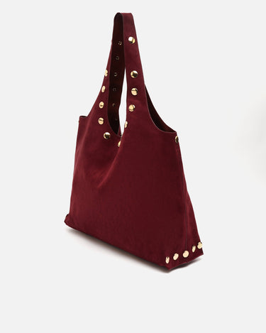 Nemi bolso hobo grande efecto ante con detalles metálicos grandes 