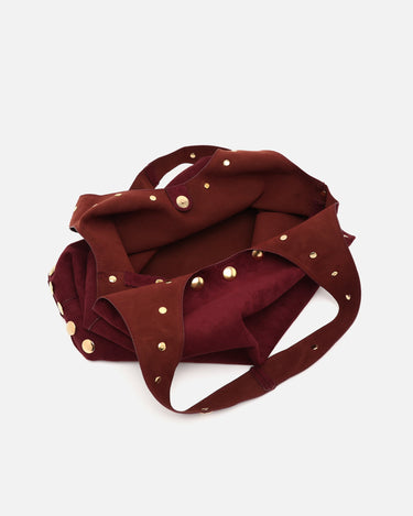 Nemi bolso hobo grande efecto ante con detalles metálicos grandes 