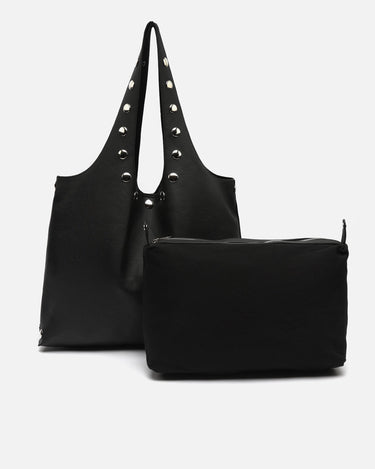 Nemi-1 bolso de hombro con neceser extraíble y detalles metálicos 