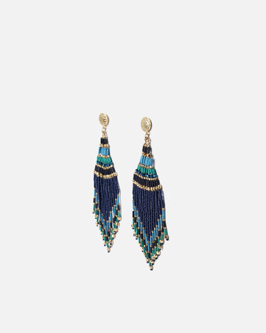 Hamaya pendientes largos con cuentas 