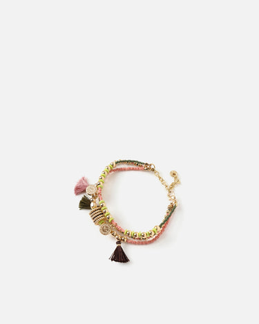 Kush pulsera con cuentas y borlas 