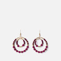 Liora pendientes de aro doble con cuentas 