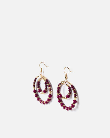 Liora pendientes de aro doble con cuentas 