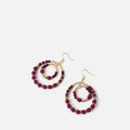 Liora pendientes de aro doble con cuentas 