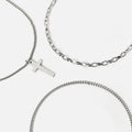 Horacio collar efecto tripe con colgante cruz 