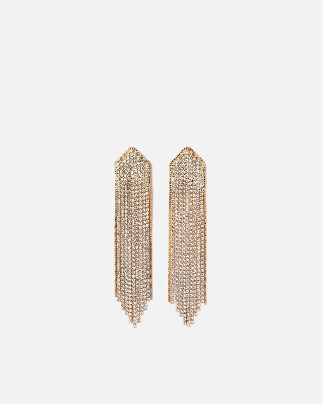 Night pendientes largos efecto cascada con strass