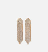 Night pendientes largos efecto cascada con strass 