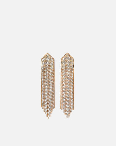 Night pendientes largos efecto cascada con strass 