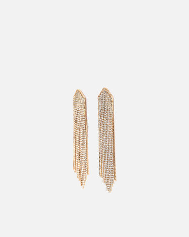 Night pendientes largos efecto cascada con strass 