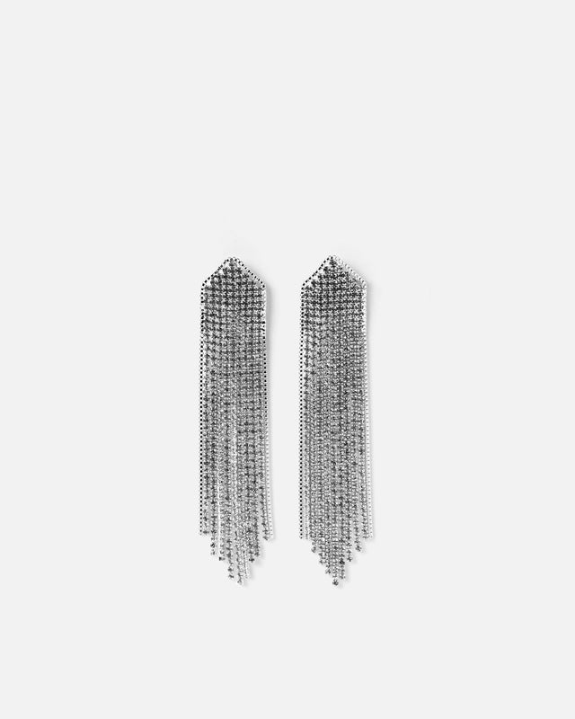 Night pendientes largos efecto cascada con strass