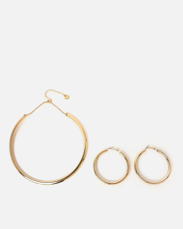 Set aus Choker-Halskette und Creolen Paca