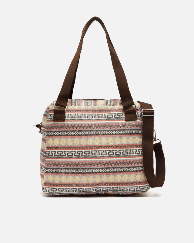 Bolso a spalla con tracolla removibile e stampa jacquard