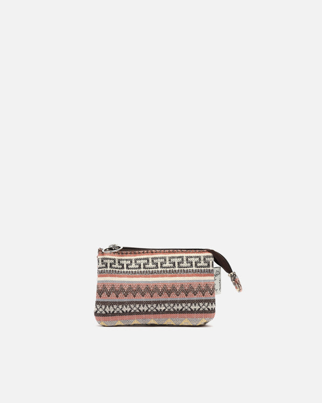 Portamonete con chiusura a cerniera e stampa jacquard