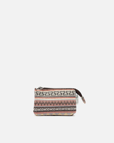 Jaka portamonedas con cierre de cremallera y estampado jacquard 