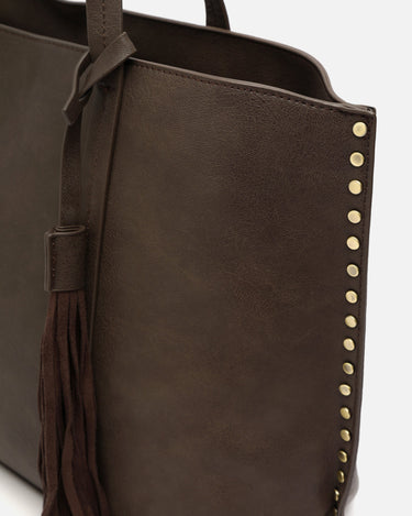 Nibat bolso shopper grande con detalles metálicos 