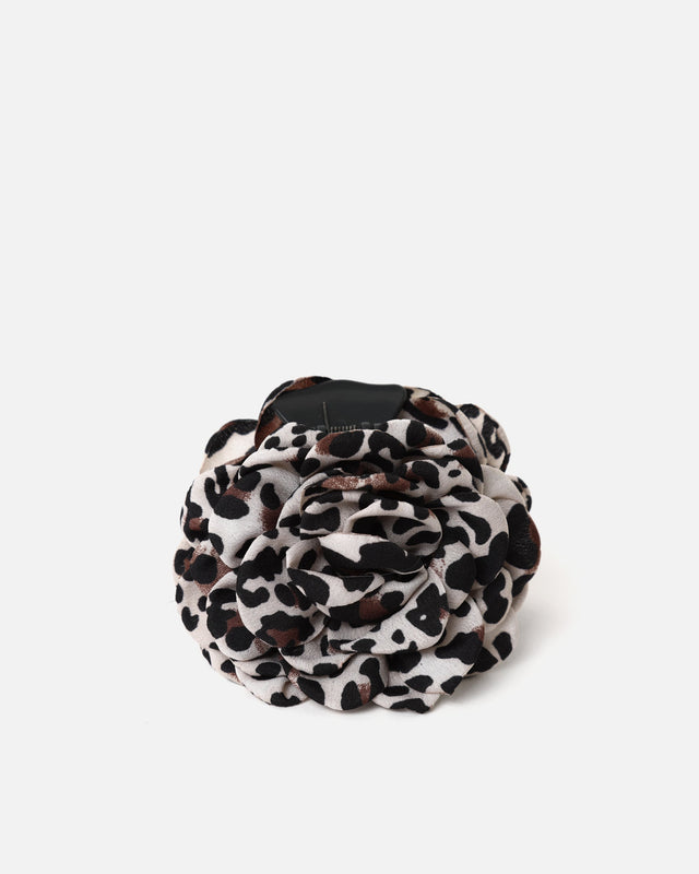 Lisami fermaglio per capelli a fiore con stampa animalier