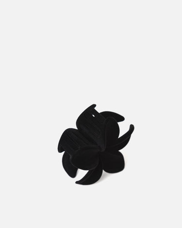 Florencio pinza de pelo con forma de flor negra de terciopelo 