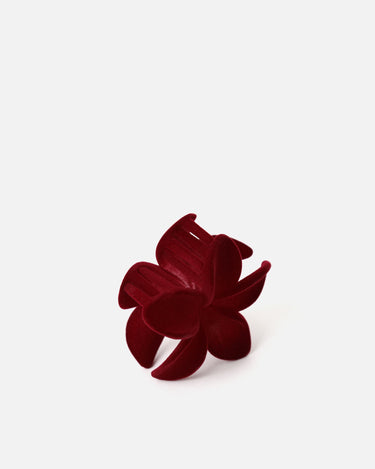 Florencia pinza de pelo con forma de flor burdeos de terciopelo 