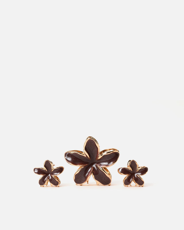 Conjunto Jimena de ganchos para o cabelo com flor