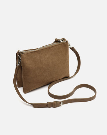 Visal bolso bandolera pequeño efecto ante con flecos 