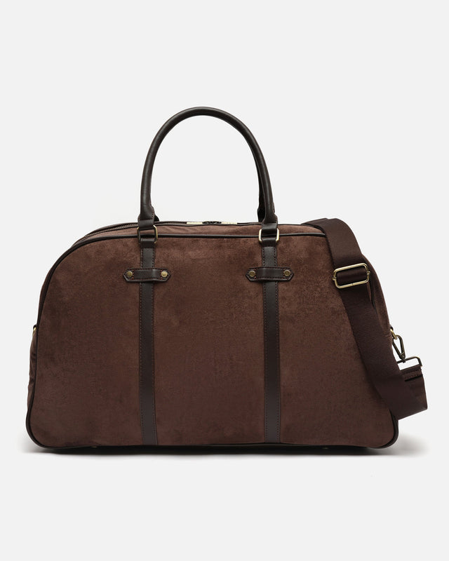 Telmo-1 suede-effect weekend bag with a detachable shoulder strap