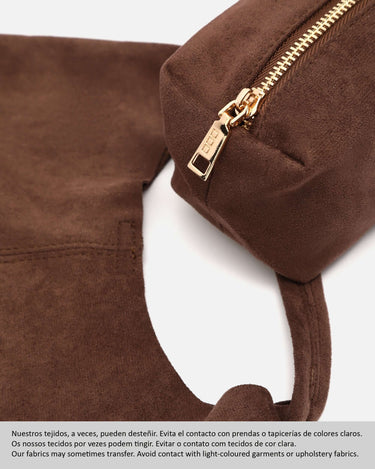 Pologito-1 mini torebka hobo z efektem zamszu z kosmetyczką 