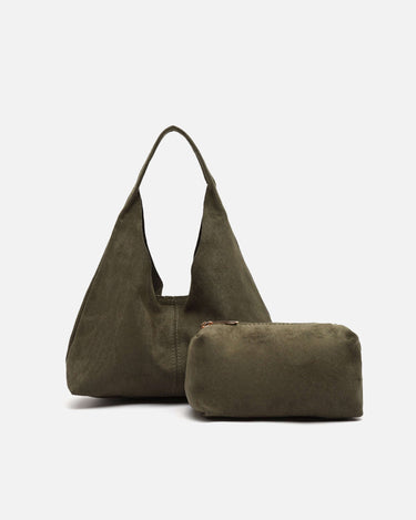 Pologito-1 mini torebka hobo z efektem zamszu z kosmetyczką 