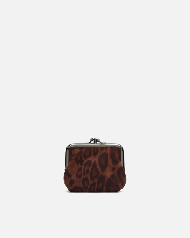 Belbi Münzportemonnaie mit Bügelverschluss und Animal-Print