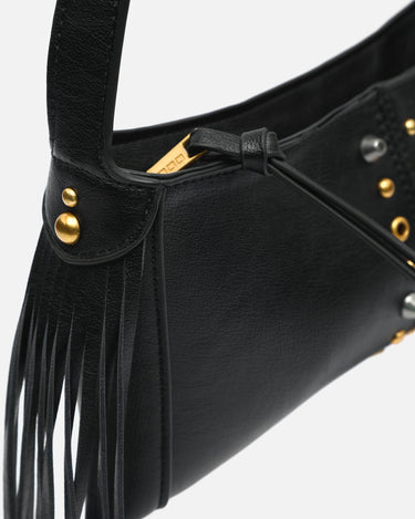 Esteri bolso bandolera pequeño con flecos y detalles metálicos 