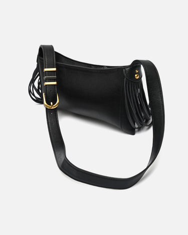 Esteri bolso bandolera pequeño con flecos y detalles metálicos 